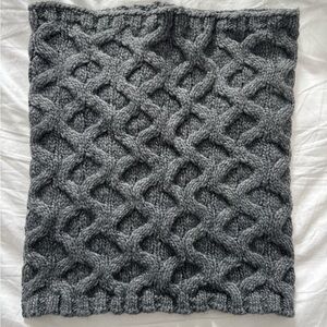Portolano Cable Knit Heather Gray Knit Infinity Scarf